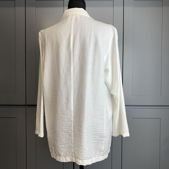 Sage the Label Blazer 3/4 sleeve Womens Large White long minimalist - Picture 4 of 7